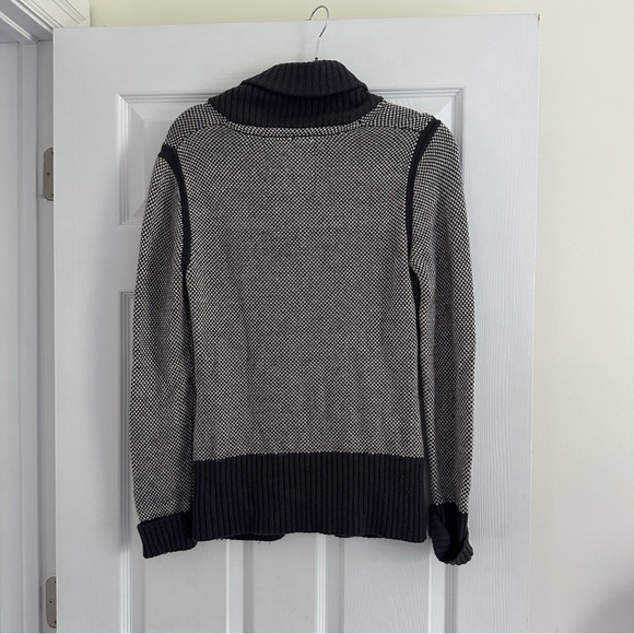 Size S Vintage Roots Wool Blend Grey Heathered Cardigan Sweater - Picture 2 of 6